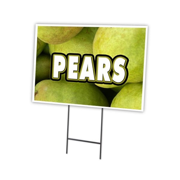 Pears Yard Sign & Stake outdoor plastic coroplast window, C-1824-DS-Pears